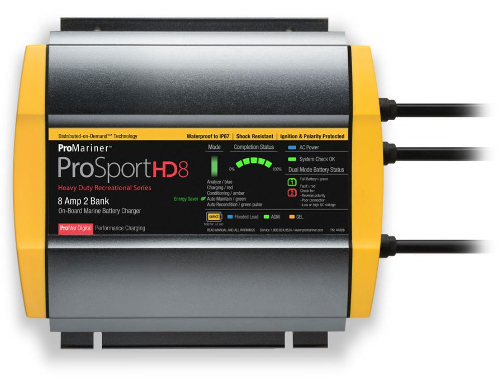 ProMariner ProSportHD 8 Gen 4 - 8 Amp - 2 Bank Battery Charger • 44008