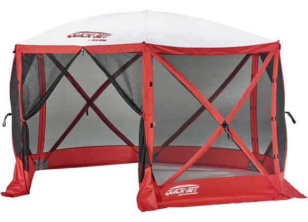 Quick-Set Escape Sport 6-Sided Screen Shelter – Red/White • 14200