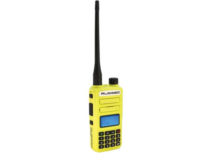 Rugged Radios GMRS / FRS Two Way Handheld Radio, Safety Yellow • GMR2-PLUS-HV