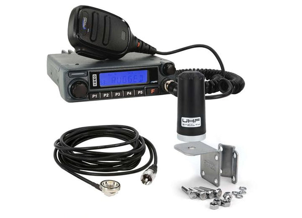 Rugged Radios Radio Kit Lite - GMR45 GMRS Band Mobile Radio with Stealth Antenna • RKL-GMR45