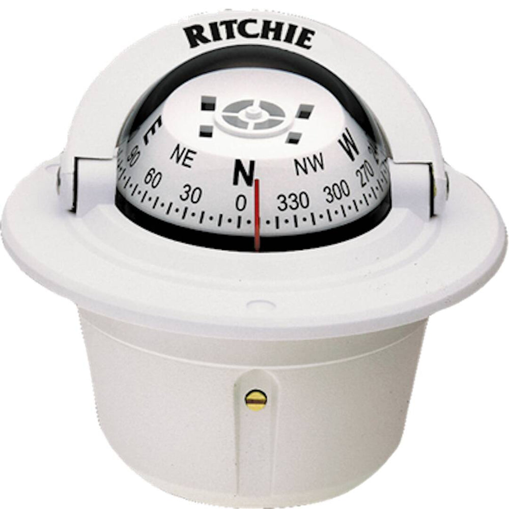 Ritchie Explorer White Flush Mount Compass • F-50W