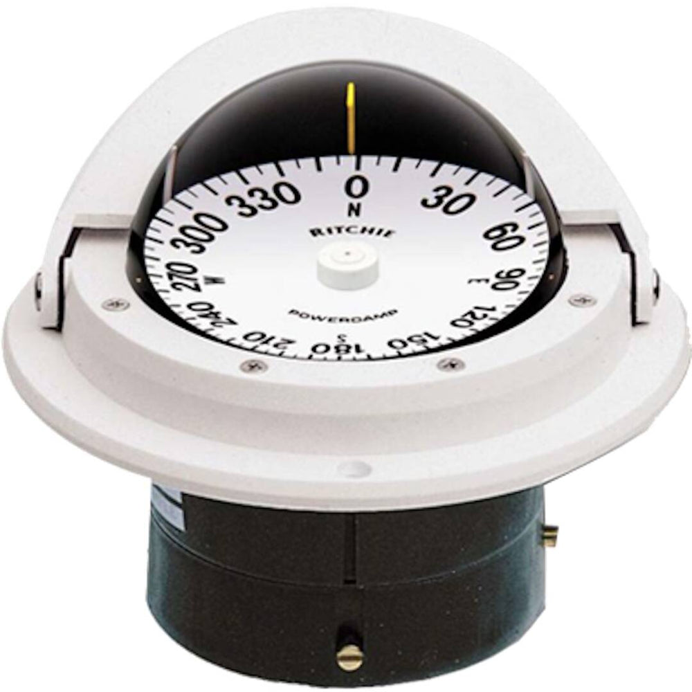 Ritchie Voyager White Flush Mount Compass • F-82W
