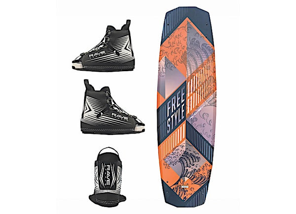 RAVE Sports Freestyle Wakeboard with Bindings Package - Orange • 02979