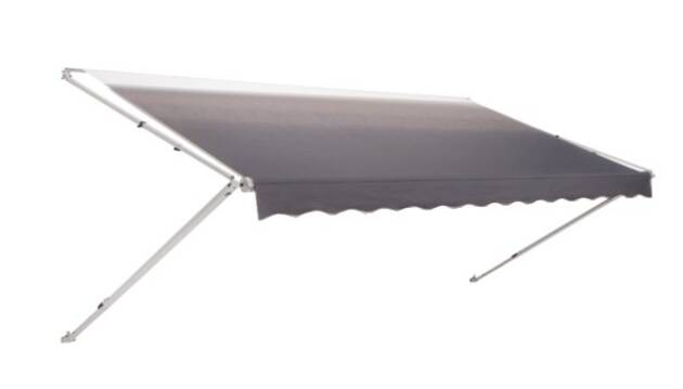 Dometic 8500 15'W x 8' Ext. Vinyl Fade Sandstone Manual RV Patio Awning with Polar White Weather Cover • 848NS15.400B