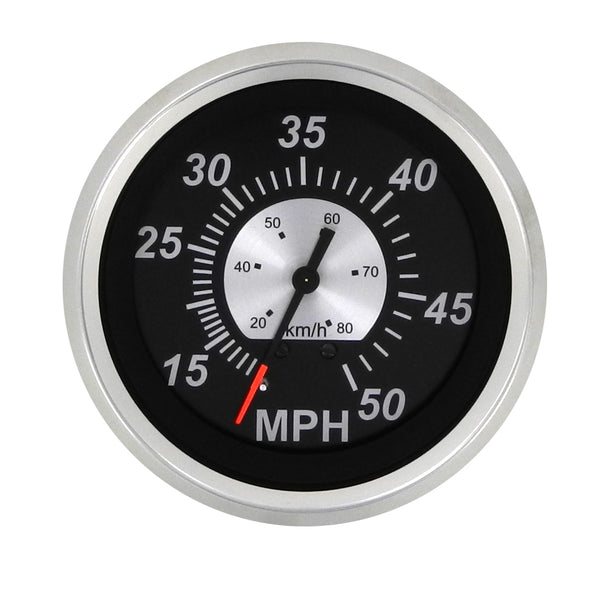 Sierra Black Sterling Series Speedometer 0- 50 MPH • 68960PH