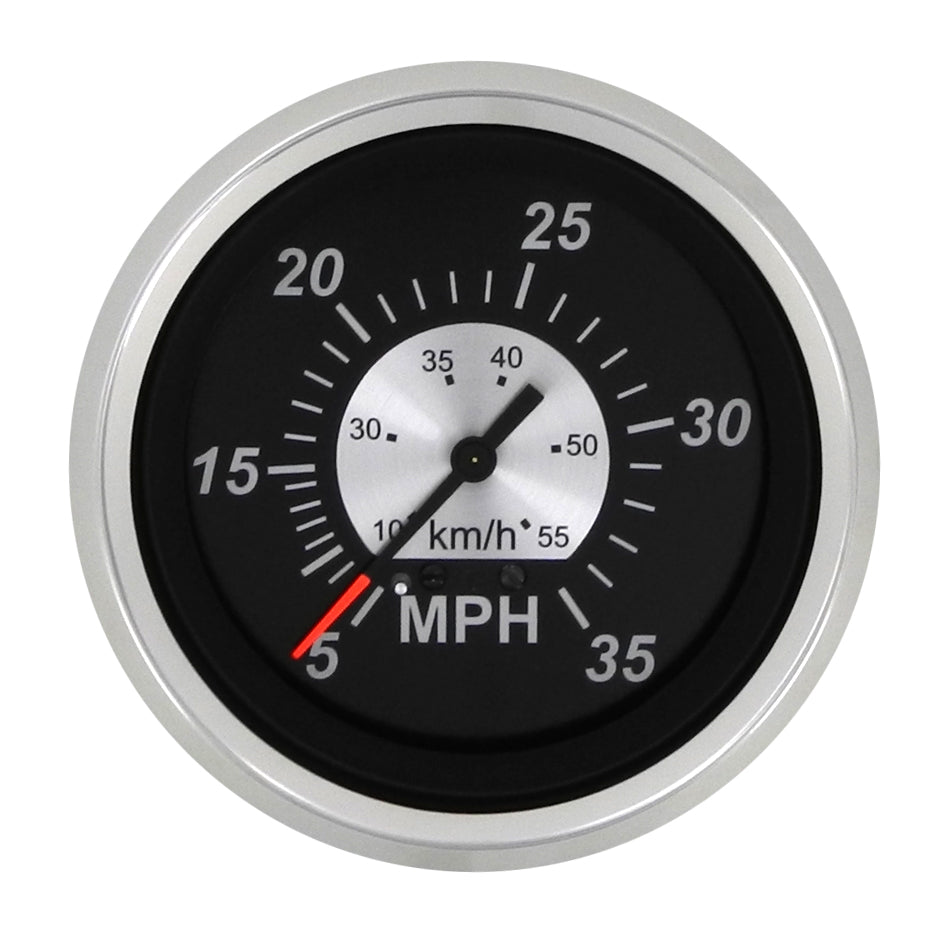 Sierra Black Sterling Series 3" Speedometer, 5-35 MPH • 67283P