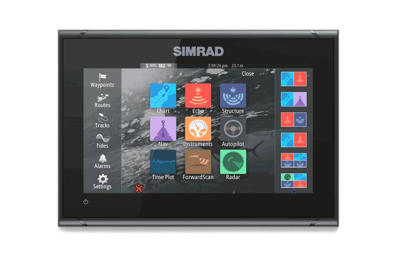 Simrad GO9 XSE 9" Fish Finder/Chartplotter with Active Imaging™ Transducer, C-Map Discover Charts • 000-14840-002