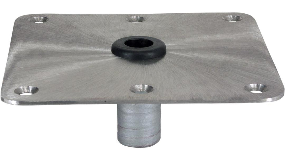 Springfield Marine KingPin 7" x 7" Satin Stainless Steel Square Base with Nylon Bushing for 1-3/4" D Post • 1620001