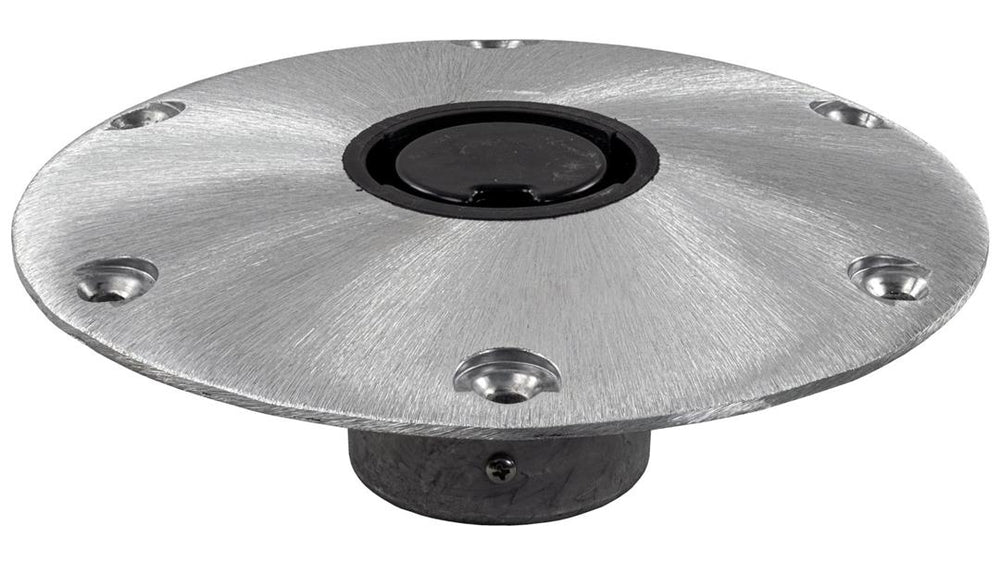 Springfield Marine Plug-In 9" D Satin Aluminum Round Base for 2-3/8" D Post • 1300750-1