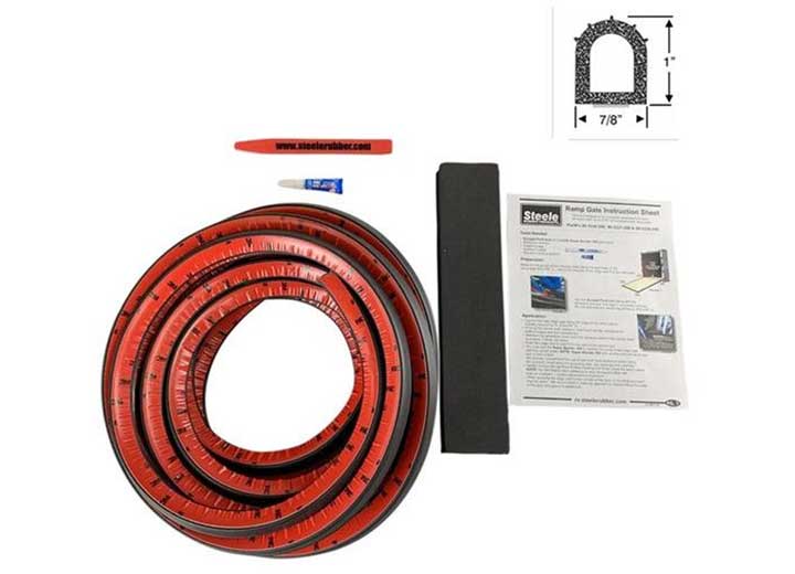 Steele Rubber Products Ribbed Hollow Bulb Seal Ramp Gate Kit - 35 Ft • 99-4444-283
