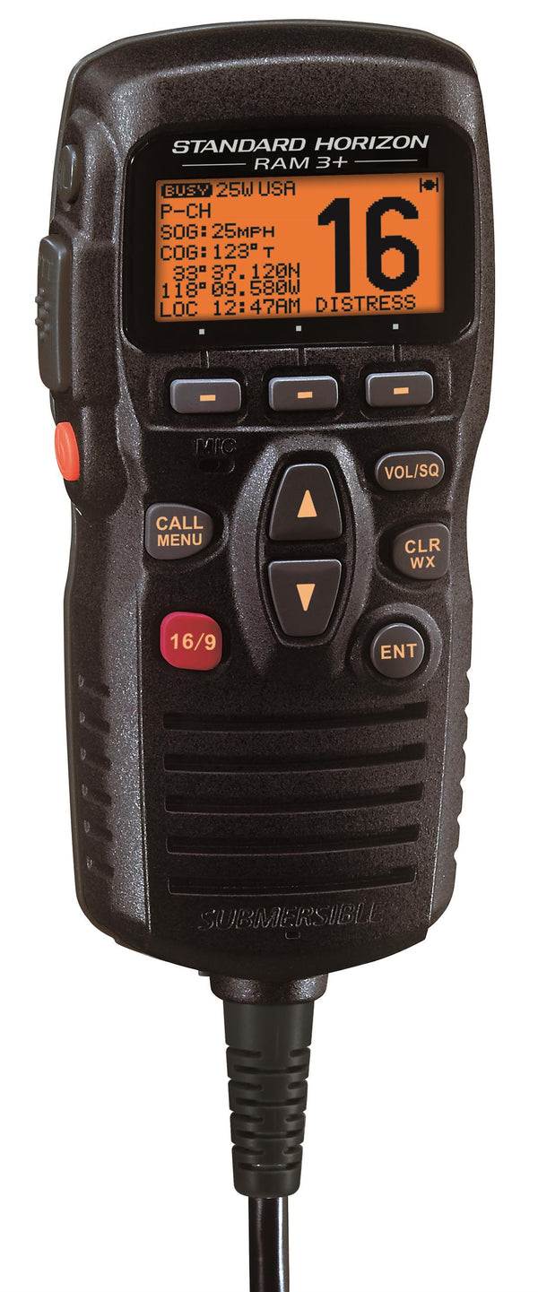 Standard Horizon RAM3+ Black Wired Handset for GX1600/GX1700/GX2000/GX2100/GX2150/GX2200/GX5500S Radios • CMP31B