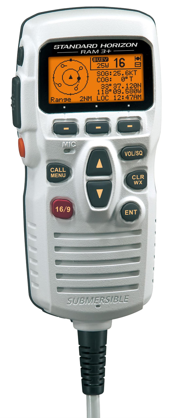 Standard Horizon RAM3+ White Wired Handset for GX1600/GX1700/GX2000/GX2100/GX2150/GX2200/GX5500S Radios • CMP31W