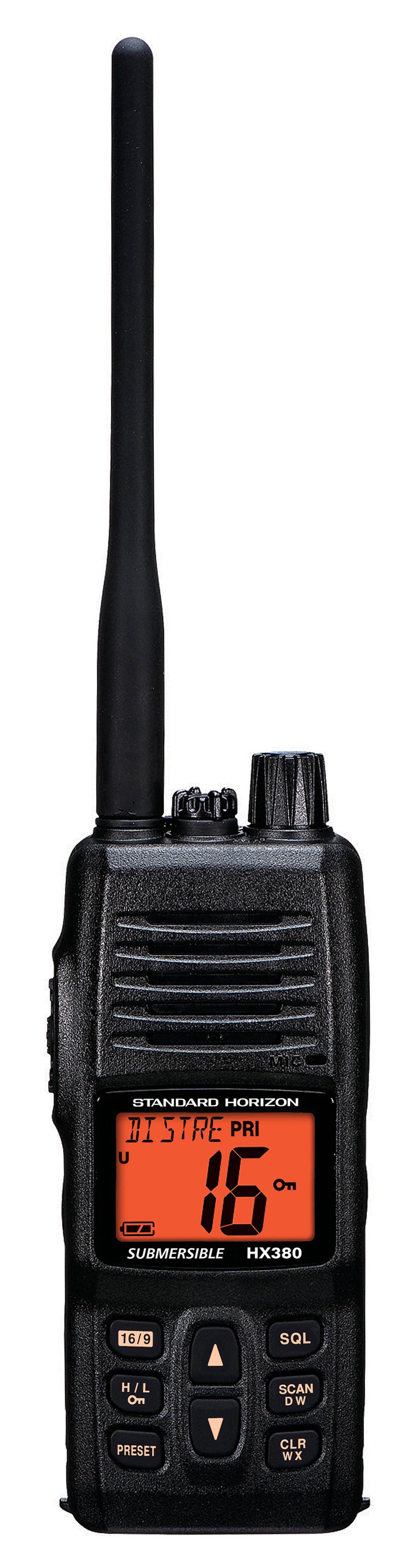 Standard Horizon 5W RF Black Handheld VHF Radio • HX380