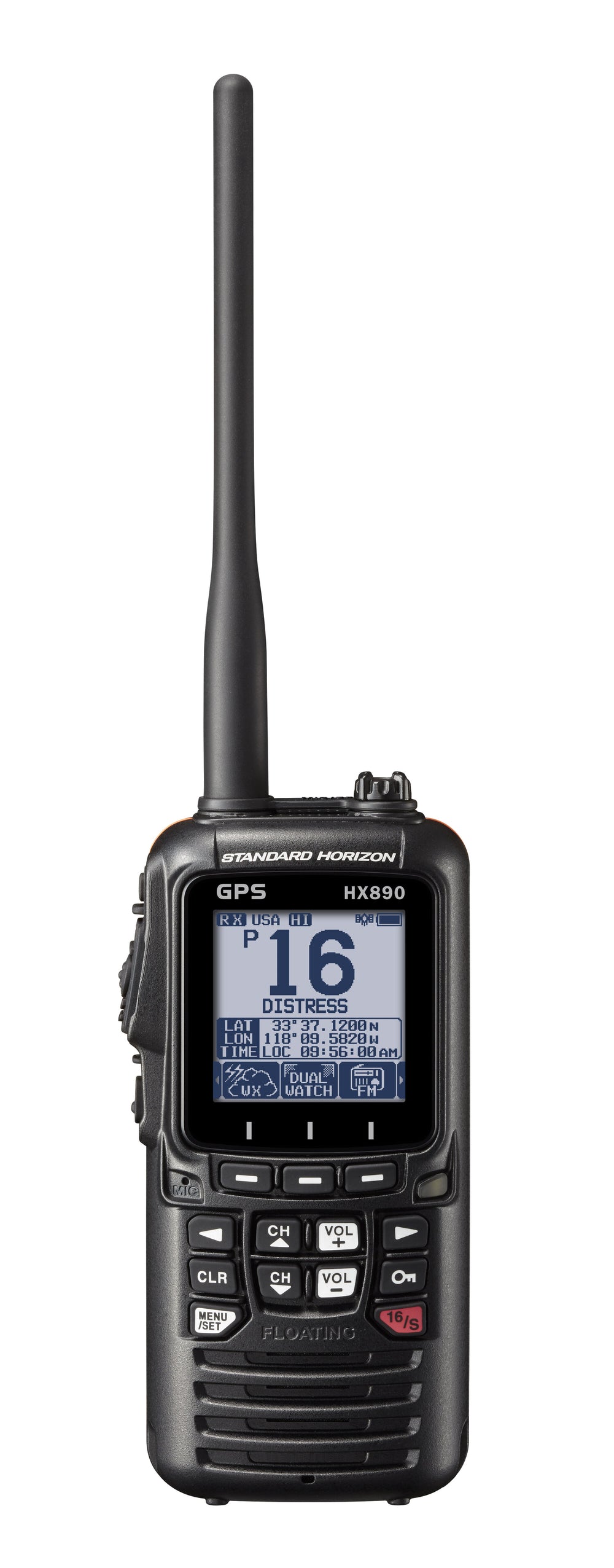 Standard Horizon 6W RF Black Handheld VHF/GPS Radio • HX891BTBK