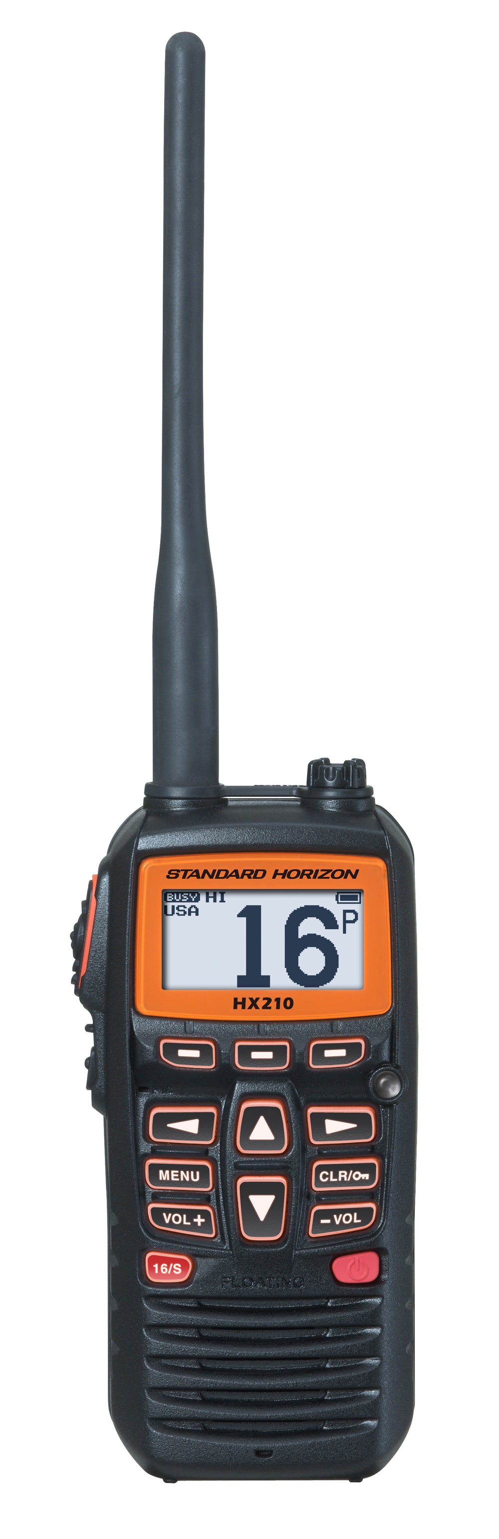 Standard Horizon HX210 6W RF Black Handheld VHF Radio • HX210