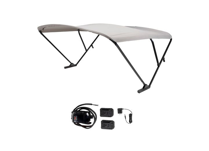 SureShade Battery Powered Bimini - Black Anodized Frame & Grey Fabric • 2021133093