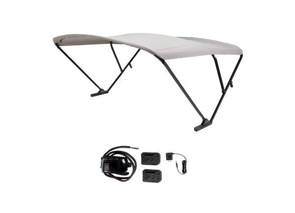 SureShade Battery Powered Bimini - Black Anodized Frame & Grey Fabric • 2021133093