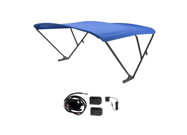 SureShade Battery Powered Bimini - Black Anodized Frame, Pacific Blue Fabric • 2021133097