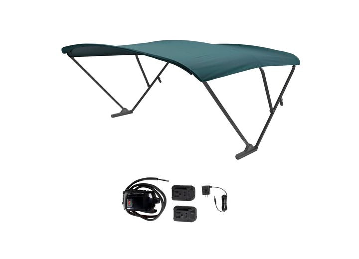 SureShade Battery Powered Bimini - Black Anodized Frame & Green Fabric • 2021133099