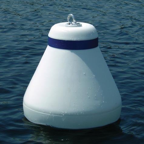 Taylor Made Sur-Moor White/Blue Taper Buoy 18" x 16.75" • 46718