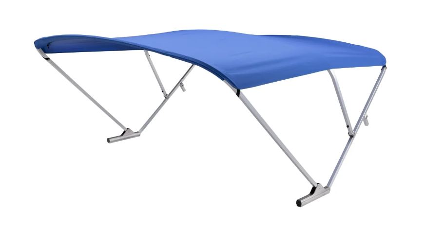 SureShade Power Bimini Top - Clear Anodized Frame, Pacific Blue Fabric • 2020000302