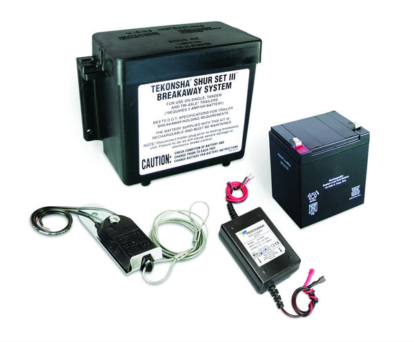 Tekonsha Shur-Set III All Polymer Lockable Breakaway System with Charger and #2010 Nylon Breakaway Switch • 20015