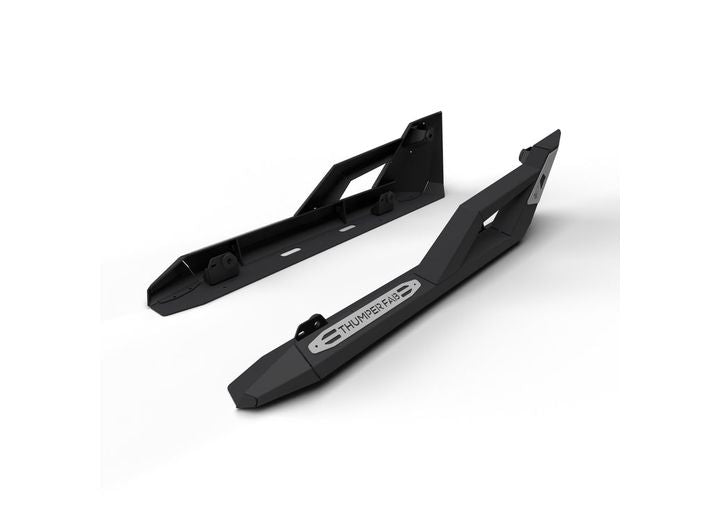Thumper Fab Polaris General Nerf Rail Rock Sliders, 2-Seat, Black • TF030702-BK