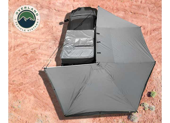 Overland Vehicle Systems Nomadic Awning 270 Passenger Side - Dark Gray Cover With Black Cover Universal • 19529907