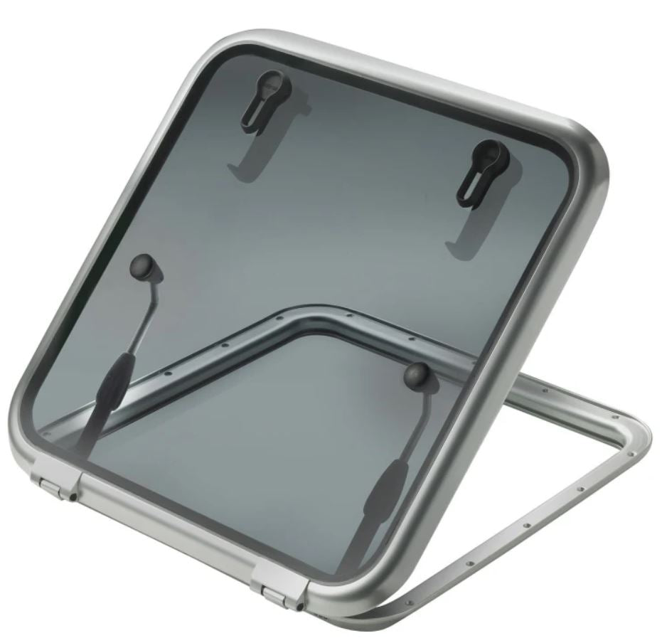 Vetus Altus 24.7" x 24.7" Silver Anodized Square Frame Hatch • ALT6363SL