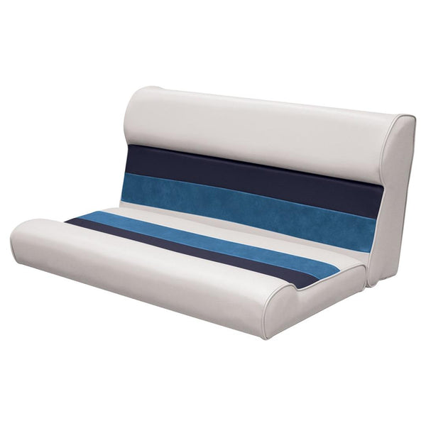 Wise Deluxe Series 37" Bench Seat Cushion Set, White/Navy/Blue • 8WD100-1008