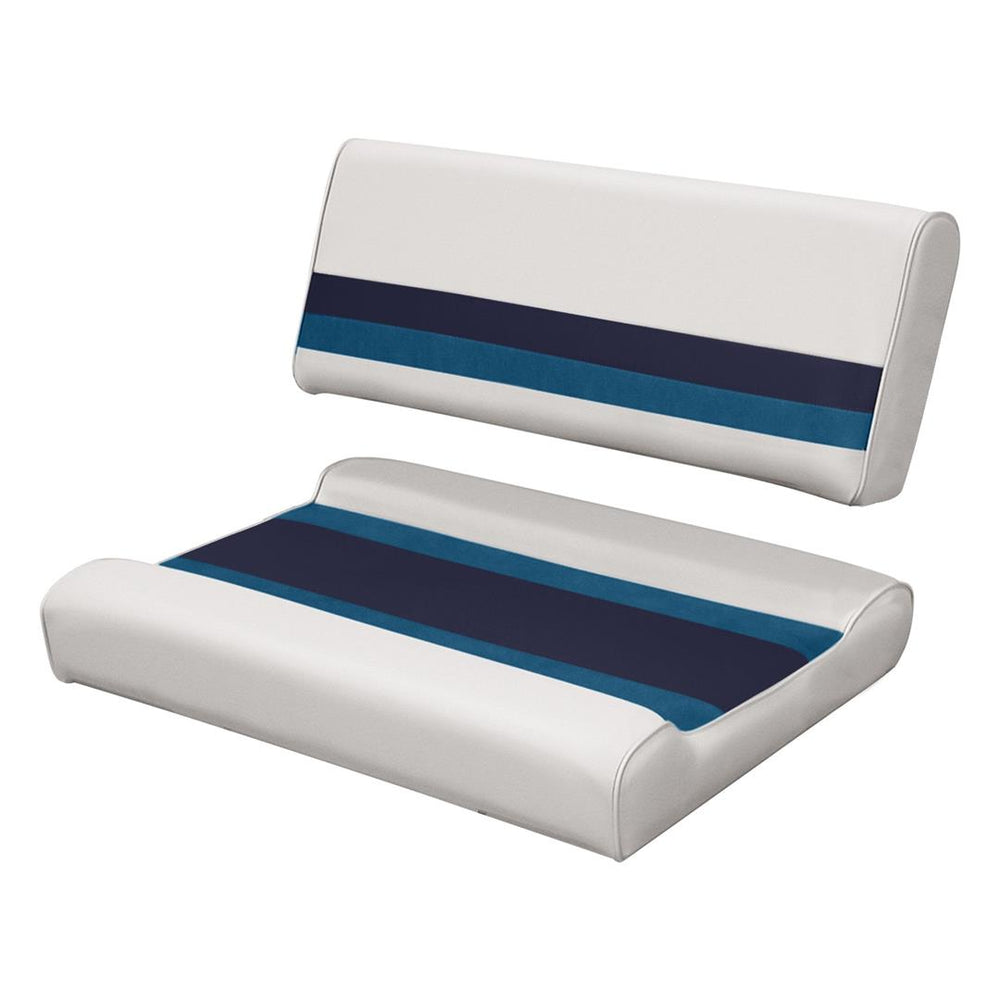 Wise Deluxe Series Flip-Flop Seat Cushion Set, White/Navy/Blue • 8WD125FF-1008