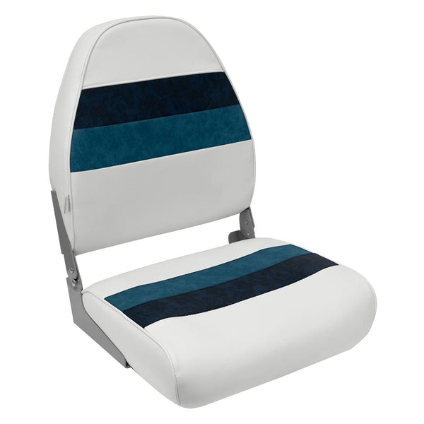 Wise Deluxe Series Pontoon High Back Seat, White • Navy • Blue • 8WD590-1008