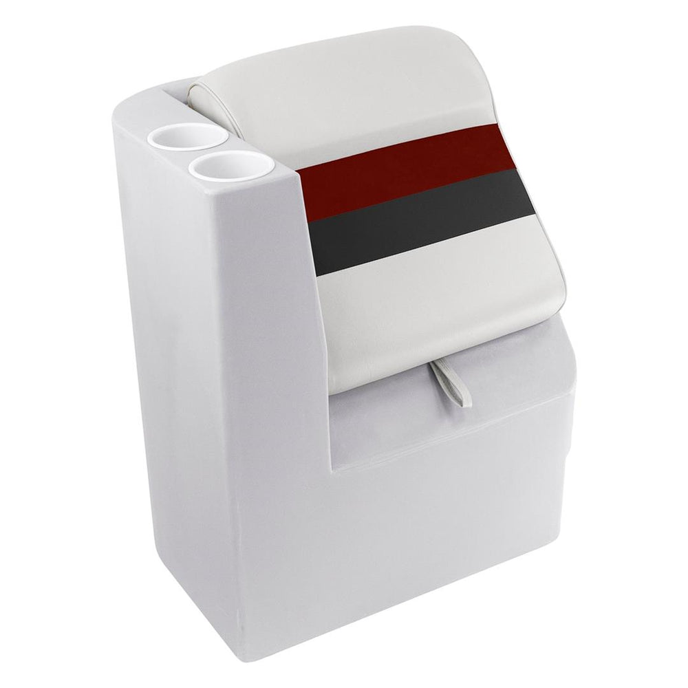 Wise Deluxe Series Pontoon Left Radius Lean Back Recliner, White/Red/Charcoal • 8WD1305L-1009