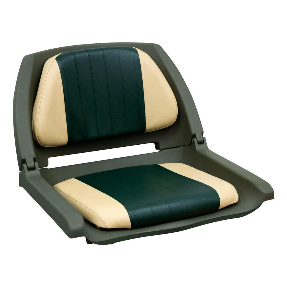 Wise Cushioned Molded Shell Plastic Fold Down Seat, Green/Sand • 8WD139LS-011