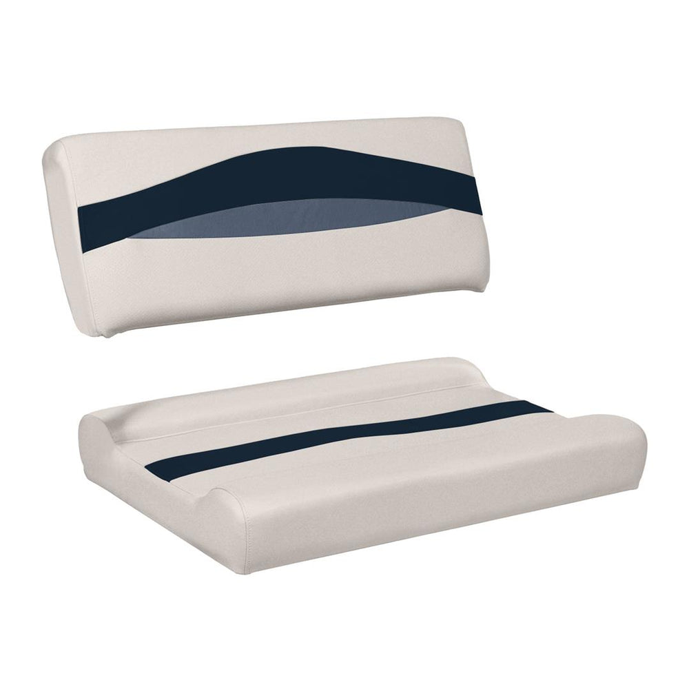 Wise Premier Pontoon Flip-Flop Seat Cushion Set, Platinum/Spectra Navy/Cobalt • BM1152-986