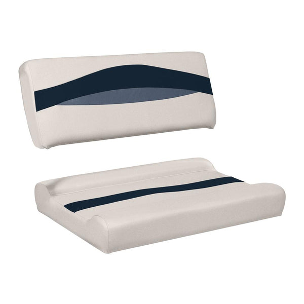 Wise Premier Pontoon Flip-Flop Seat Cushion Set, Platinum/Spectra Navy/Cobalt • BM1152-986