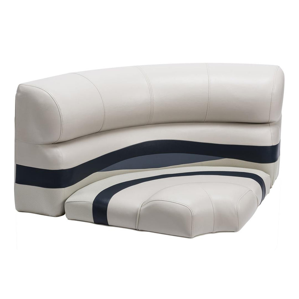 Wise Premier Pontoon 32" Bow Radius Corner Cushion Set, Platinum/Spectra Navy/Cobalt • BM11002-986