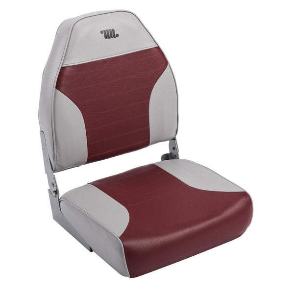 Wise Traditional High Back Fishing Seat, Grey/Red • 8WD588PLS-661