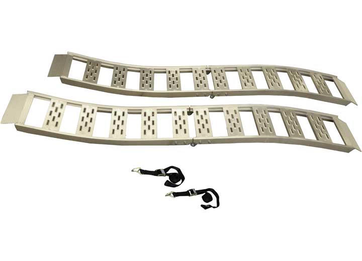 CargoSmart 12" W X 90" L Aluminum Folding S-Curve Ramp w/ Treads, 1500 LB Capacity, 2 Pack • 3018