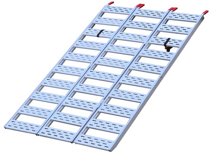 CargoSmart 50" W X 77" L Aluminum Tri-Fold Ramp w/ Treads, 1500 LB Capacity, Single • 3075