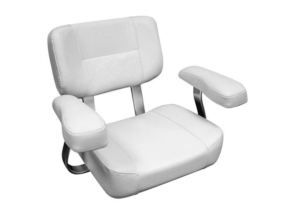 Wise Offshore Helm Chair w/ Padded Arm Rests, Brite White • 3321-784