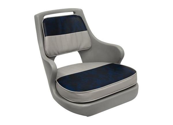 Wise Freshwater Pilot Chair w/ Armrests, Grey/Navy • 8WD015-3-660