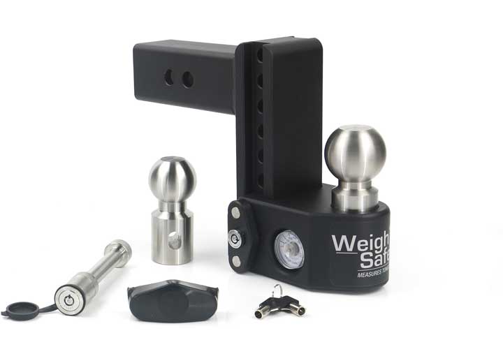 Weigh Safe Adjustable 6" Drop Steel with Stainless Steel Balls Ball Mount with Built-in Scale for 2-1/2" Receivers • SWS6-2.5KA