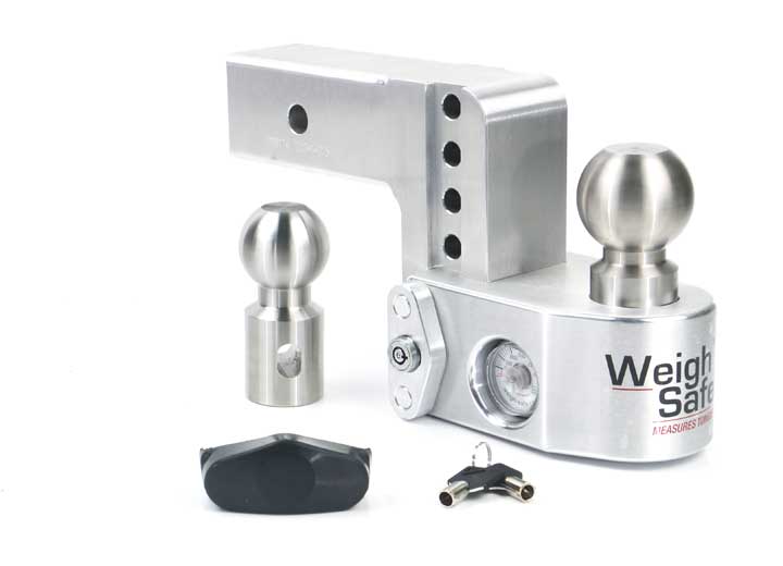 Weigh Safe Adjustable 4" Drop Aluminum with Stainless Steel Balls Ball Mount with Built-in Scale for 2-1/2" Receivers • WS4-2.5