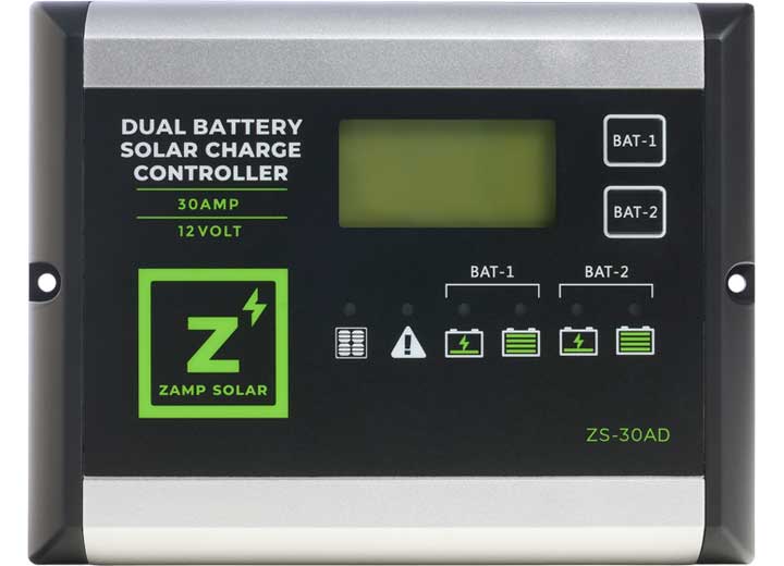 Zamp Solar 30 Amp Dual Battery 5-Stage PWM Charge Controller • ZS-30AD