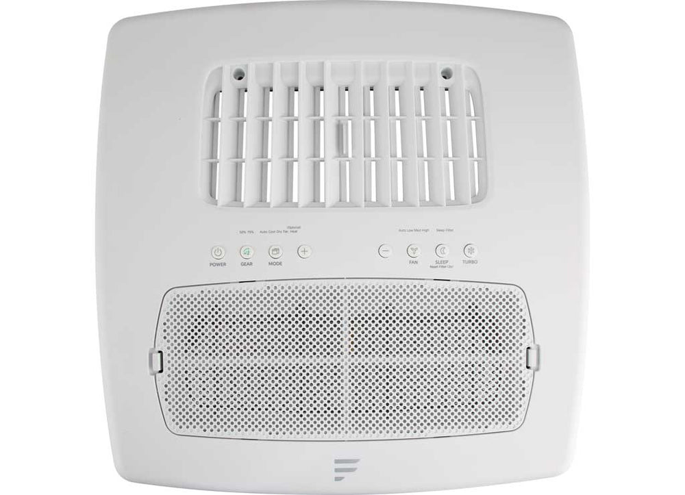 A White Ceiling Assembly for a Furrion RV Air Conditioning Unit Against a White Background