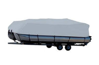 Carver Mist Gray Sun-Dura Boat Cover for 24'6" L x 102" W Pontoon Boats with Partially Enclosed Deck & Bimini Top  • 77624S-11