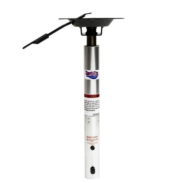 Attwood Snap-Lock 16"-20" H x 1-3/4" D Clear Anodized Aluminum Power Adjustable Post with Integral Seat Mount  • 39004
