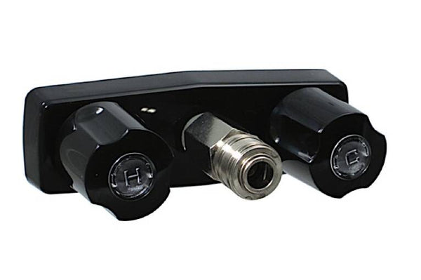 Valterra D&W, Spray-Away 4" Hot/cold Replacement Valve w/ Quick Connect, 1-1/2" Shank, Black With Acrylic Knob Handles  • PF213791