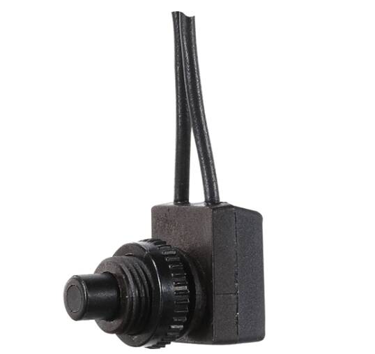 RV Designer Push Button Roof Vent On/Off Switch - 10 Amp - SPST with 4.5" Leads  • S731